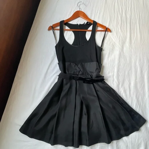 Bebe Black Belted Mini Dress - Picture 1 of 1